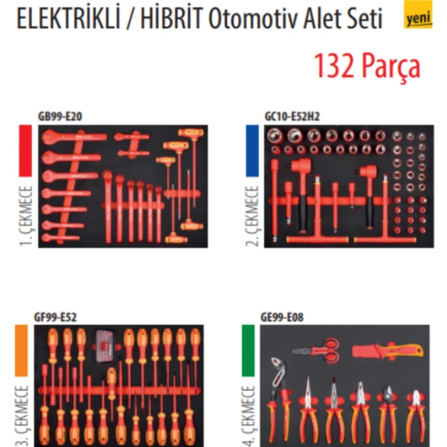 Ceta Form 132 Parça ELEKTRİKLİ/HYBRİD Otomotiv Alet Seti (A01M-06EV içinde)
