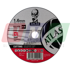 Atlas Paslanmaz Çelik Ultra İnce Kesme Taşı 115 MM 1,6X22,23 Silver