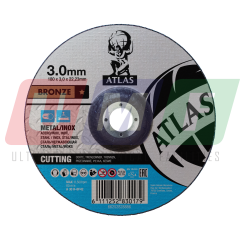 Atlas Metal - Paslanmaz Çelik Kesme Taşı 180 MM 3,0X22,23 Bronze