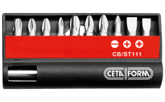 Ceta Form 11 Parça (Düz/Yıldız/Pozidriv)  Bits Uç Takımı - 1/4'' Bits Tutucu ile