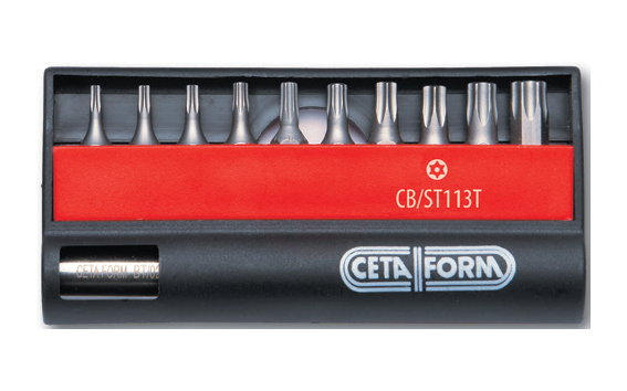 Ceta Form 11 Parça Delikli TORX Bits Uç Takımı - 1/4'' Bits Tutucu ile