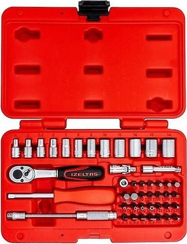 İzeltaş 1/4'' Altı Köşe Lokma Anahtar Ve Bits Set 45 Parça