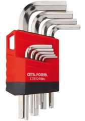 Ceta Form 9 Parça L Allen Anahtar Takımı (Kısa Tip - Krom Kaplı)