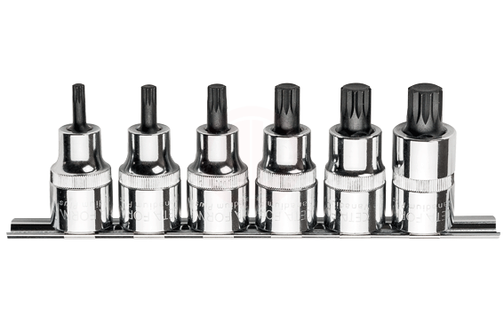 Ceta Form 6 Parça 1/2'' XZN Uçlu Lokma Takımı - Kısa Tip (Raylı)