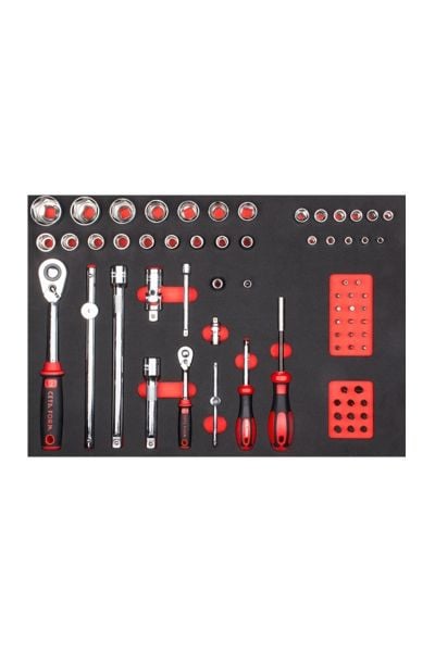 Ceta Form 68 Parça 1/4''+ 1/2'' 6 Köşe Lokma Takımı