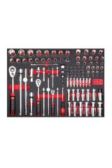 Ceta Form 115 Parça 1/4''+3/8''+ 1/2'' 6 Köşe Lokma Takımı