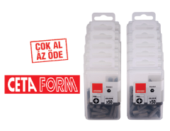 Ceta Form 500 Parça 1/4'' Yıldız Bits Uç Toptan Paketi- CB/492 (PH2 x 50 mm)