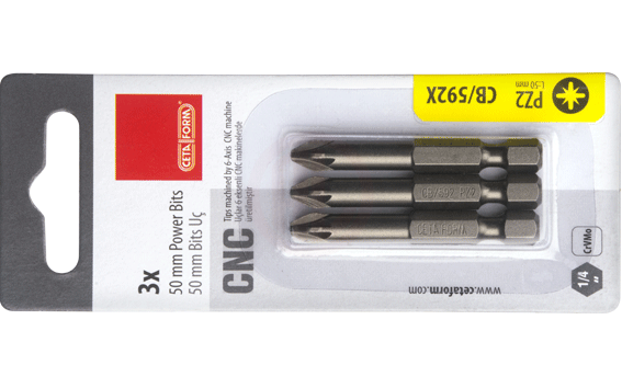 Ceta Form 3 Parça1/4'' Pozidriv  Bits Uç- PZ2 x 50 mm / Kartlı