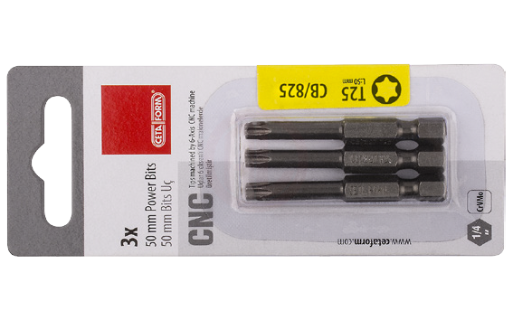 Ceta Form 3 Parça 1/4'' TORX Bits Uç T10 x 50 mm / Kartlı