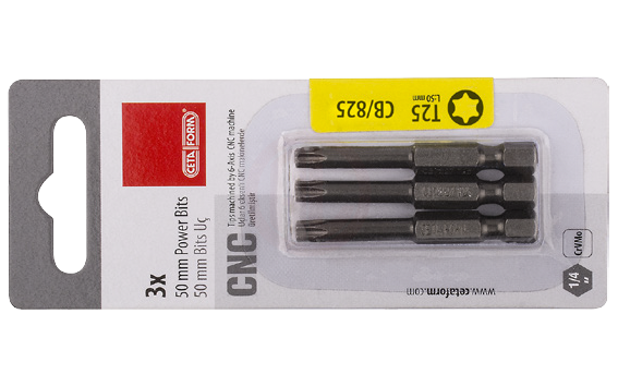 Ceta Form 3 Parça 1/4 İnç Torx Bits Uç T15 X 50 Mm / Kartlı
